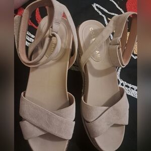 Cole Haan Cream Suede Wedges